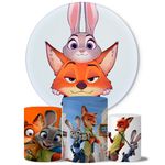 Trio Capas Cilindros + Painel Tema Zootopia Veste Facil 