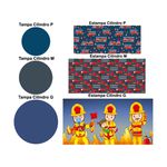 Trio Capas Cilindros + Painel Tema Bombeiro Veste Fácil