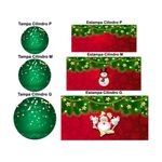 Trio Capas Cilindros + Painel Tema Feliz Natal 8 Veste Fácil