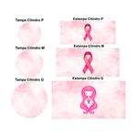 Trio Capas Cilindros + Painel Tema Outubro Rosa 2 Veste Fácil