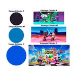 Trio Capas Cilindros + Painel Tema Stumble Guys Veste Fácil