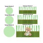 Trio Capas Cilindros + Painel Ursinhos 14 Veste Fácil