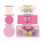 Trio Capas Cilindros + Painel Tema Ursinhos Carinhosos Veste Fácil