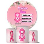 Trio Capas Cilindros + Painel Tema Outubro Rosa 2 Veste Fácil