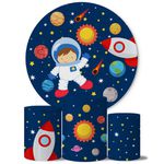 Trio Capas Cilindros + Painel Tema Astronauta Cometas Veste Fácil