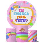 Trio Capas Cilindros + Painel Tema Dia das Crianças 5 Veste Fácil