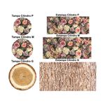 Trio Capas Cilindros + Painel Tema Jardim 2 Veste Fácil