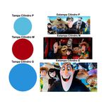 Trio Capas Cilindros + Painel Tema Hotel Transylvania Veste Fácil
