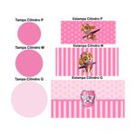 Trio Capas Cilindros + Painel Tema Skye Patrulha Canina Veste Fácil