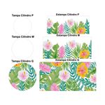 Trio Capas Cilindros + Painel Tema Tardezinha Floral 2 Veste Fácil