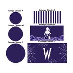 Trio Capas Cilindros + Painel Tema Wandinha Roxo Veste Fácil