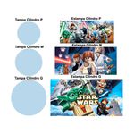 Trio Capas Cilindros + Painel Tema Star Wars Lego Veste Fácil
