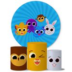 Trio Capas Cilindros + Painel Tema Bolofofos Felizes Veste Fácil