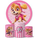 Trio Capas Cilindros + Painel Tema Skye Patrulha Canina Veste Fácil