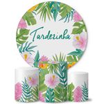 Trio Capas Cilindros + Painel Tema Tardezinha Floral 2 Veste Fácil