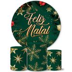 Trio Capas Cilindros + Painel Tema Feliz Natal 7 Veste Fácil