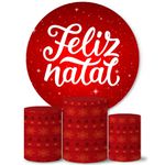 Trio Capas Cilindros + Painel Tema Feliz Natal 5 Veste Fácil