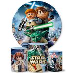 Trio Capas Cilindros + Painel Tema Star Wars Lego Veste Fácil
