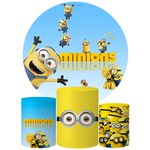 Trio Capas Cilindros + Painel Tema Minions Azul Veste Fácil