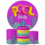 Trio Capas Cilindros + Painel Tema Pool Party Pink Veste Fácil