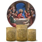 Trio Capas Cilindros + Painel Tema Santa Ceia Veste Fácil