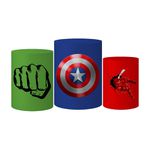 Trio Capas Cilindro Tema Vingadores Veste Fácil C/ Elástico
