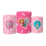 Trio Capas Cilindro Tema Patrulha Rosa Veste Fácil C/ Elástico