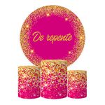 Trio Capas Cilindros + Painel Tema De Repente Rosa Veste Fácil