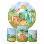 Trio Capas Cilindros + Painel Tema Dinos Babys Veste Fácil