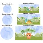 Trio Capas Cilindros + Painel Tema Dinos Babys Veste Fácil
