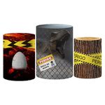 Trio Capas Cilindro Tema Dinossauros Veste Fácil C/ Elástico