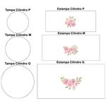 Trio Capas Cilindros + Painel Tema Flores Aquarela Veste Fácil