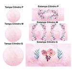 Trio Capas Cilindros + Painel Tema Flores Veste Fácil