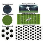 Trio Capas Cilindros + Painel Tema Futebol Veste Fácil