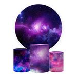 Trio Capas Cilindros + Painel Tema Galáxia Veste Fácil