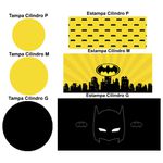 Trio Capas Cilindros + Painel Tema Batman Herói Veste Fácil