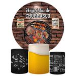 Trio Capas Cilindros + Painel Tema Churrasco Veste Fácil