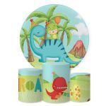 Trio Capas Cilindros + Painel Tema Dinossauro Baby Veste Fácil