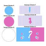 Trio Capas Cilindros + Painel Tema Menino ou Menina Veste Fácil