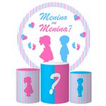 Trio Capas Cilindros + Painel Tema Menino ou Menina Veste Fácil
