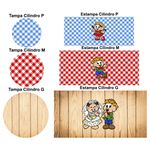 Trio Capas Cilindros + Painel Tema Festa Junina 5 Veste Fácil