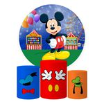 Trio Capas Cilindros + Painel Tema Mickey Parck Veste Fácil