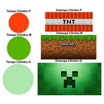 Trio Capas Cilindros + Painel Tema Minecraft Veste Fácil