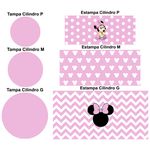 Trio Capas Cilindros + Painel Tema Minnie Baby Veste Fácil