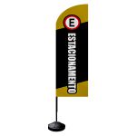 Wind Banner Estacionamento Fly Flag Dupla Face 3,2m Completo