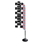 Wind Banner Barbearia Fly Flag Dupla Face 3,2m Completo