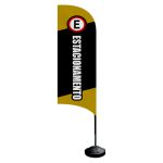Wind Banner Estacionamento Fly Flag Dupla Face 3,2m Completo