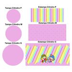 Trio Capas Cilindros + Painel Tema Patati Patata Rosa Veste Fácil