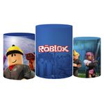 Trio Capas Cilindro Tema Roblox Azul Veste Fácil C/ Elástico