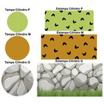 Trio Capas Cilindros + Painel Tema Bambam e Pedrita Veste Fácil